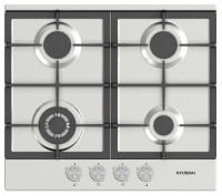 Газовая варочная поверхность Hyundai HHG 6434 IX нержавеющая сталь от магазина Лидер