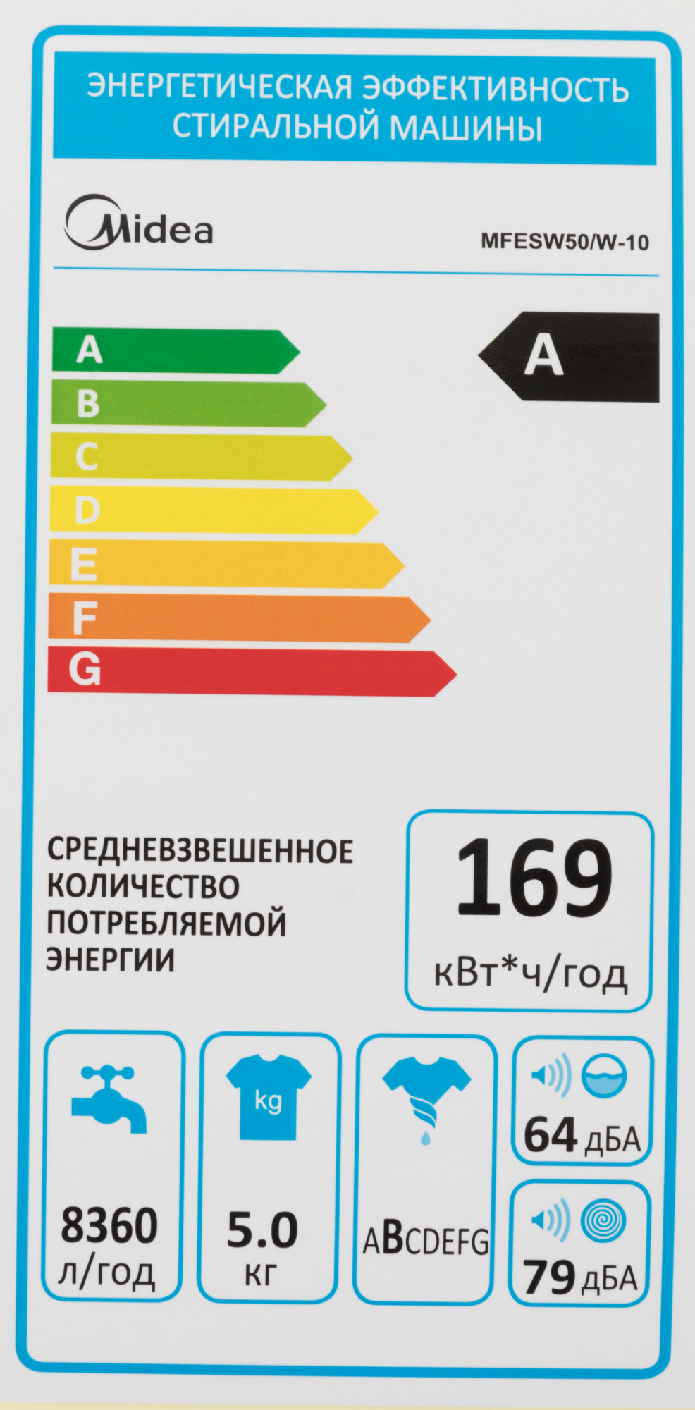 Стиральная машина Midea MFESW50/W-10 класс: A+ загр.фронтальная макс.:5кг  белый в магазине Лидер