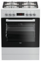 Плита Комбинированная Beko FSM62330DWT белый/черный (стеклянная крышка) реш.чугун от магазина Лидер