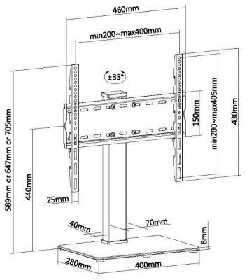 Кронштейн ТВ Smart Mount MX503 Black 60*40 от магазина Лидер