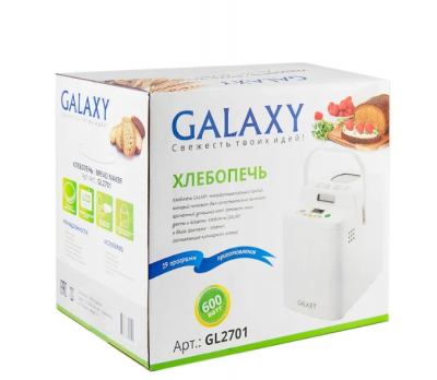 Хлебопечь GALAXY GL2701 600Вт, выпечка 500 и 750г, ЖК-дисплей, 19 программ от магазина Лидер