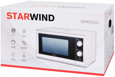 Микроволновая печь соло STARWIND SMW3520 20л. 700Вт белый/черный от магазина Лидер