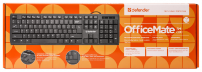 Клавиатура  Defender MM OfficeMate SM-820 USB B (черный) 104+12 доп.ф-ций от магазина Лидер