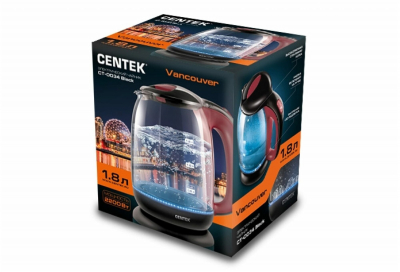 Чайник электрический CENTEK CT-0034 Vancouver серый стекло от магазина Лидер