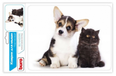 Коврик для мыши  BURO BU-M40095 рисунок/котенок и щенок от магазина Лидер