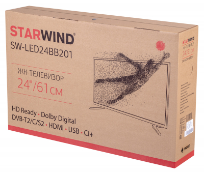 Телевизор LED Starwind 24" SW-LED24BB201 черный HD 60Hz DVB-T DVB-T2 DVB-C DVB-S DVB-S2 (RUS) от магазина Лидер