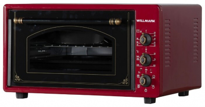 Электропечь настольная WILLMARK WOF-485RG 48л, темно-красный от магазина Лидер