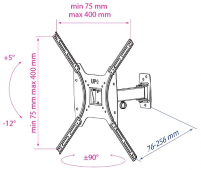 Кронштейн ТВ Smart Mount MP403 Black 20*20 от магазина Лидер