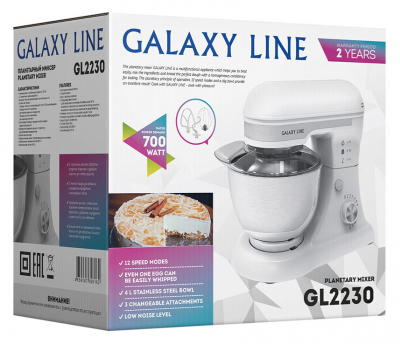 Миксер планетарный Galaxy Line GL 2230 700Вт белый от магазина Лидер
