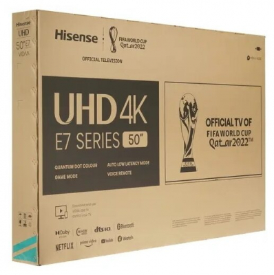 Телевизор QLED Hisense 50" 50E7HQ черный 4K Ultra HD 60Hz DVB-T DVB-T2 DVB-C DVB-S DVB-S2 WiFi Smart TV (RUS) от магазина Лидер