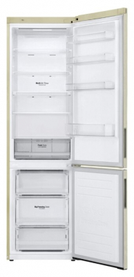 Холодильник с нижней морозильной камерой LG GA-B509CESL бежевый, дисплей от магазина Лидер