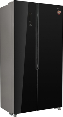 Холодильник Weissgauff WSBS 500 NFB Inverter черное стекло (двухкамерный) от магазина Лидер