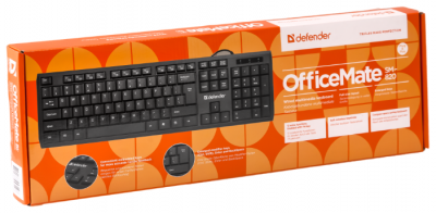 Клавиатура  Defender MM OfficeMate SM-820 USB B (черный) 104+12 доп.ф-ций от магазина Лидер