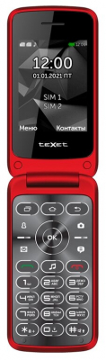 Мобильный телефон TEXET 408-TM красный от магазина Лидер