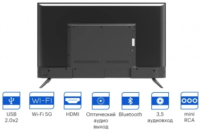 Телевизор LED Kivi 43" 43F750NB черный FULL HD 60Hz DVB-T2 DVB-C USB WiFi Smart TV (RUS) от магазина Лидер