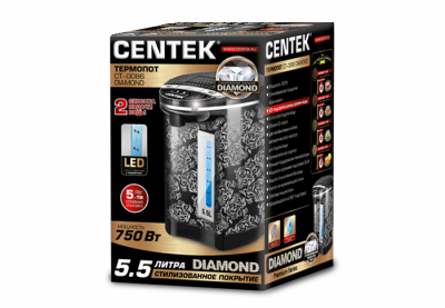 Термопот CENTEK CT-0086 DIAMOND 5.5л, 750Вт, LED-подсветка, большое окно, 2 способа подачи воды от магазина Лидер