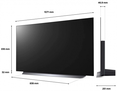 Телевизор OLED LG 48" OLED48C24LA.ARUB темно-серый 4K Ultra HD 120Hz DVB-T DVB-T2 DVB-C DVB-S DVB-S2 USB WiFi Smart TV (RUS) от магазина Лидер