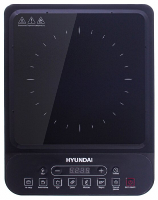 Настольная плитка HYUNDAI HYC-0101 индукционная, черный стеклокерамика от магазина Лидер
